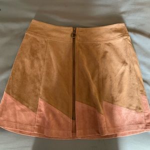tan and pink geo skirt